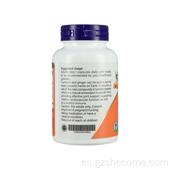 Cúrcuma de jengibre para cápsulas de cúrcuma de apoyo a las articulaciones